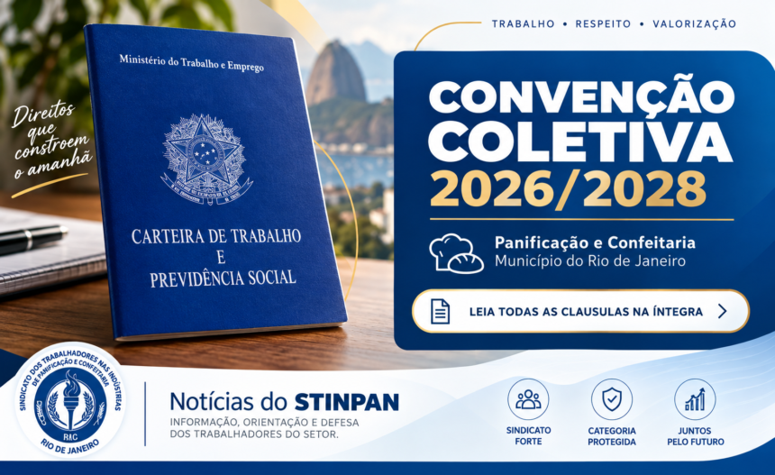 Convenção Coletiva 2026/2028 Panificação e Confeitaria Município do Rio de Janeiro